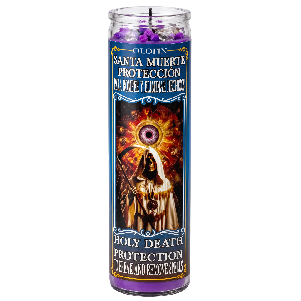 Santa Muerte Proteccion (Holy Death Protection) Prepared Ritual Candle Perfumed