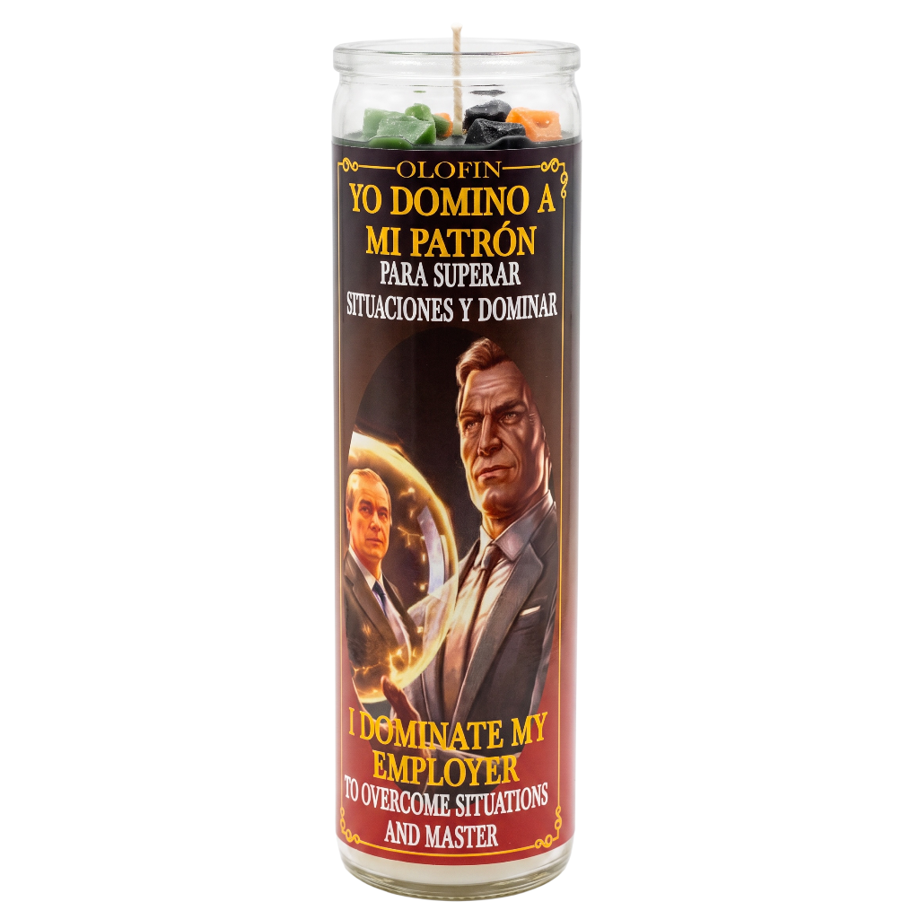 Yo Domino A Mi Patron - I Dominate My Employer Prepared Ritual Candle Perfumed Vela Preparada