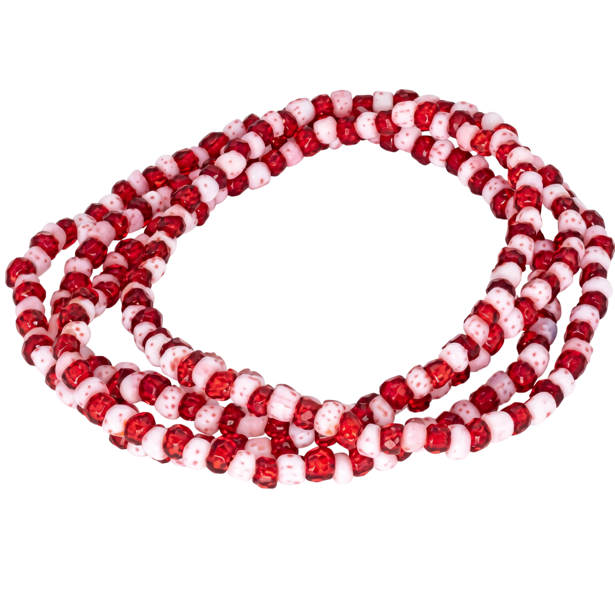 Shango Eleke Necklace – Red & White Collares de Santo | Traditional Santería & Ifá Beaded Necklace