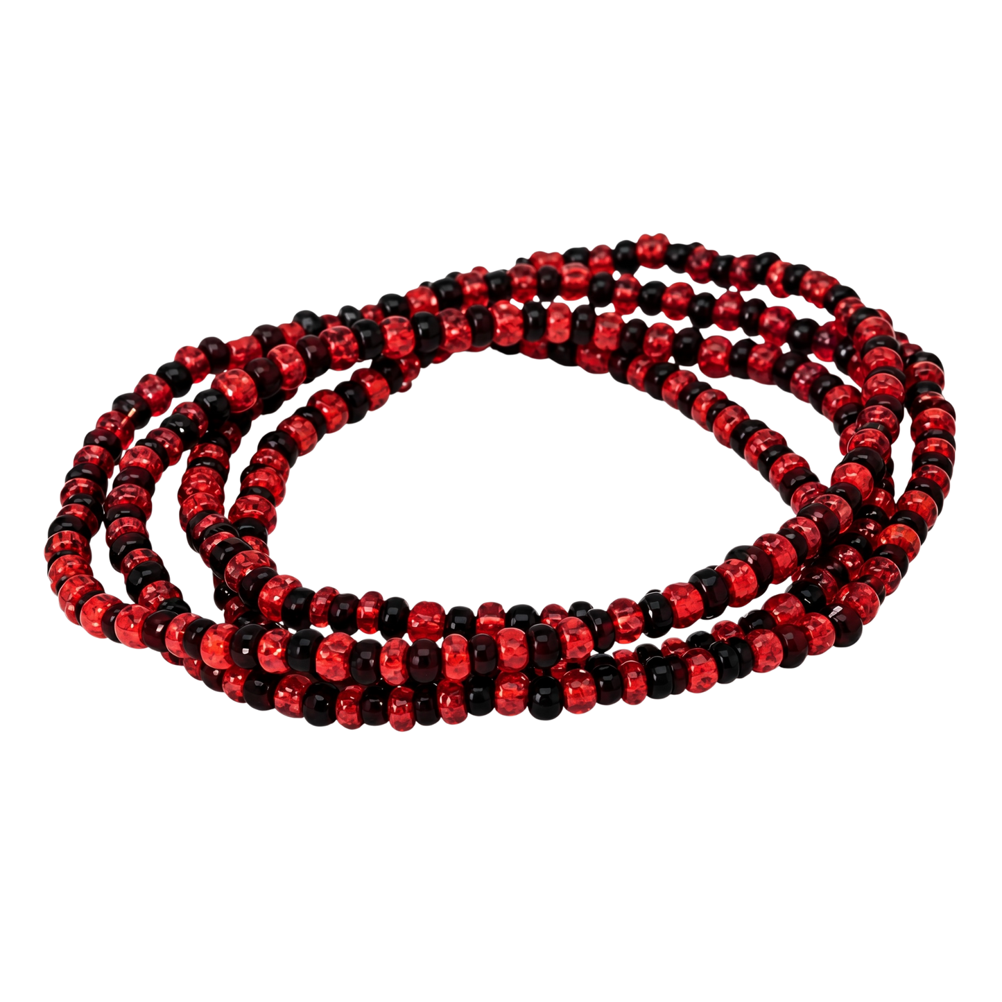 Elegua Eleke Necklace – Red & White Collares de Santo | Traditional Santería & Ifá Beaded Necklace