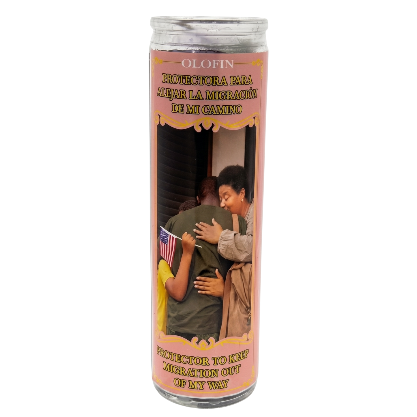 Protectora Para Alejar La Migración De Mi Camino (Protector To Keep Immigration Out Of My Way) Prepared Ritual Candle Perfumed Vela Preparada