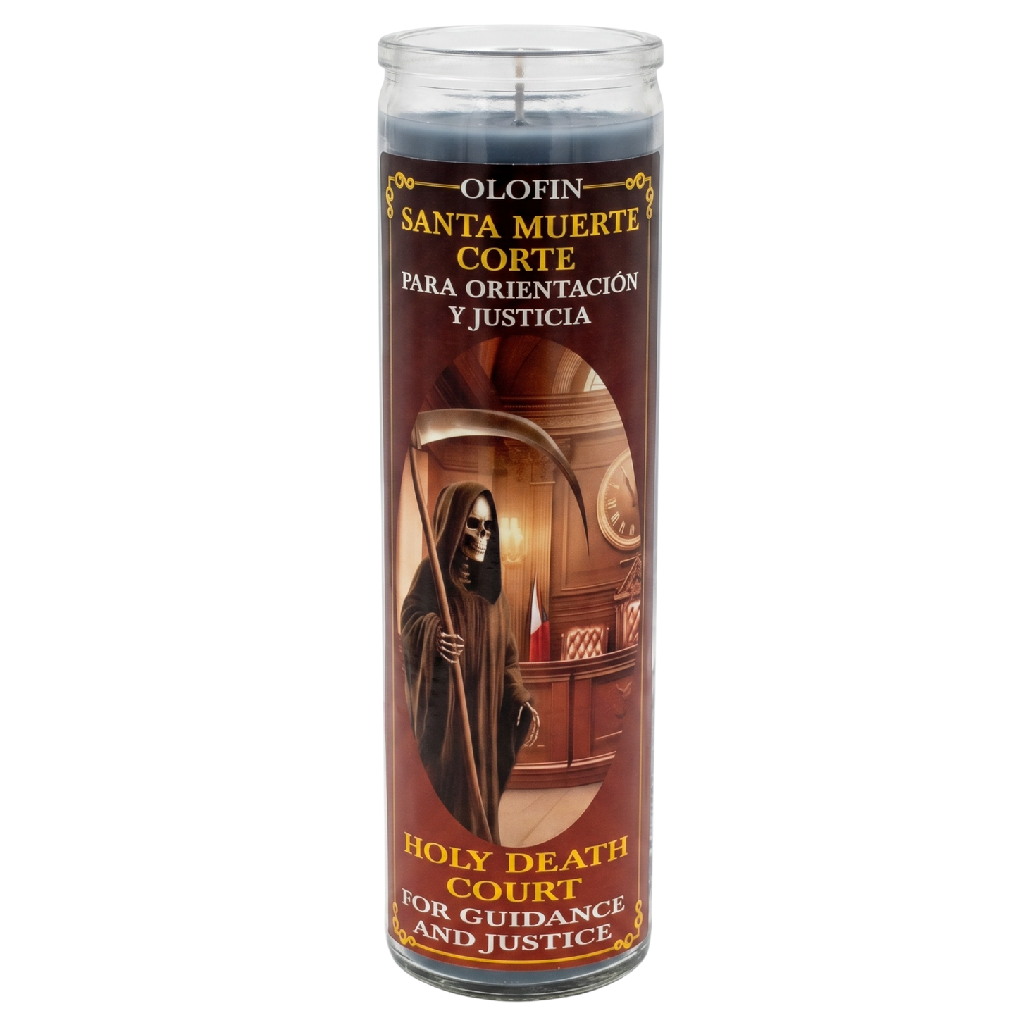 Santa Muerte Corte (Holy Death Court) Prepared Ritual Candle Perfumed Vela Preparada