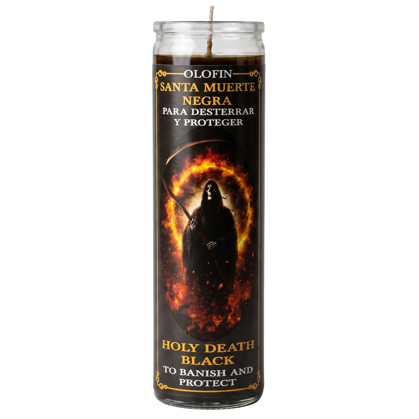 Santa Muerte Negra (Holy Death Black) Prepared Ritual Candle Perfumed Vela Preparada