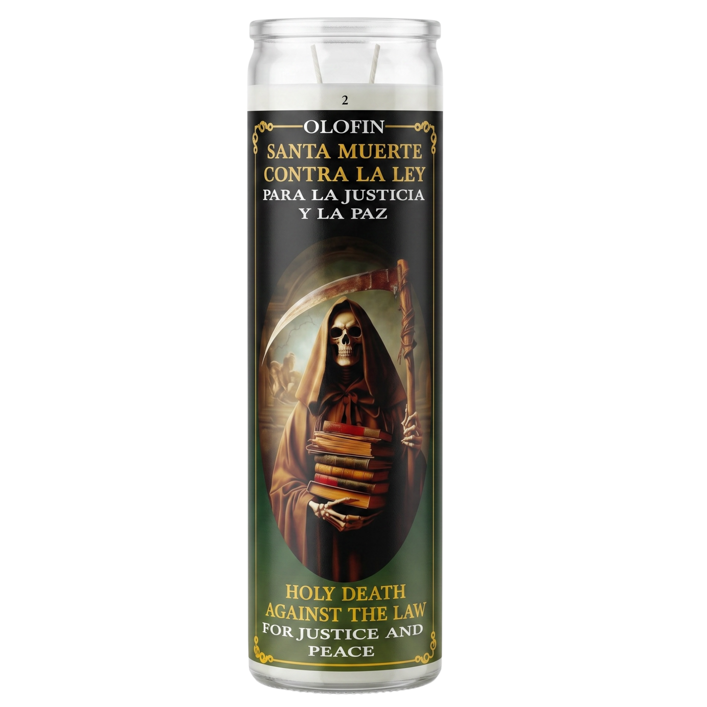 Santa Muerte Contra La Ley (Holy Death Against The Law) Prepared Ritual Candle Perfumed Vela Preparada