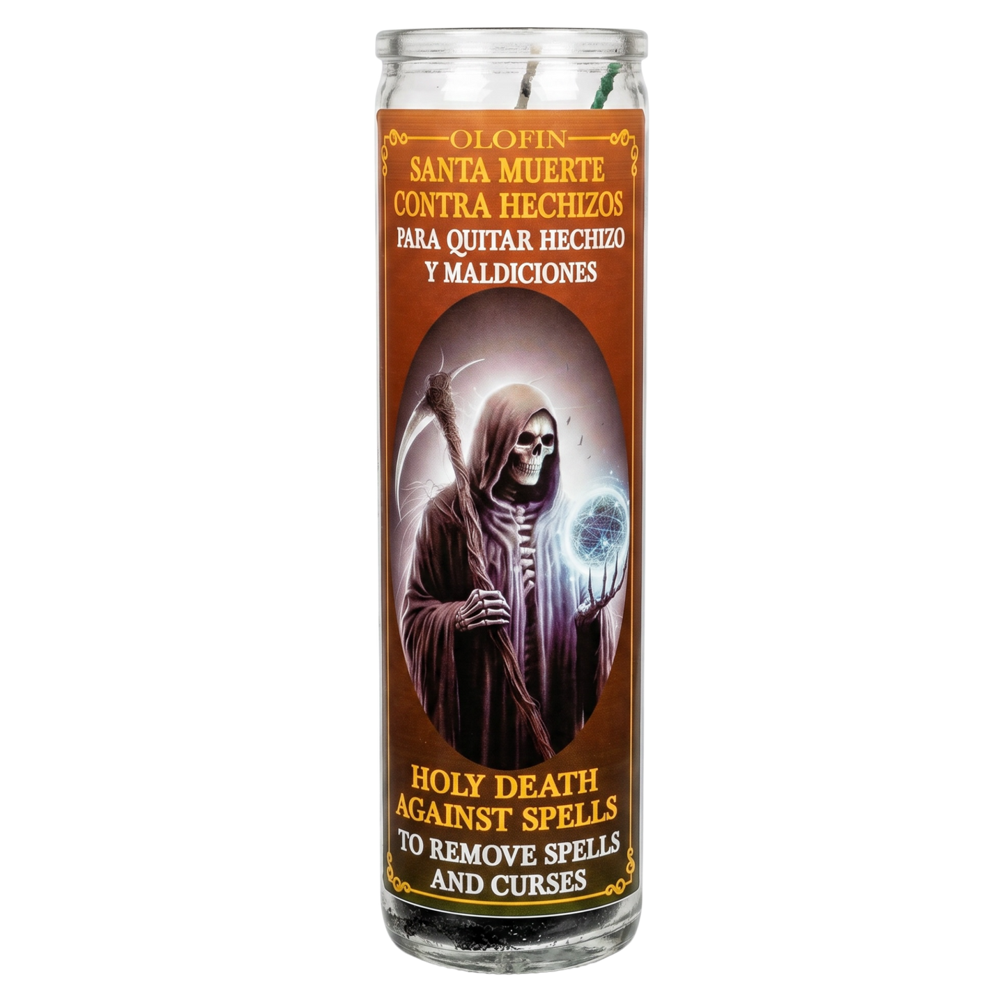 Santa Muerte Contra Hechizos (Holy Death Against Spell) Prepared Ritual Candle Perfumed Vela Preparada
