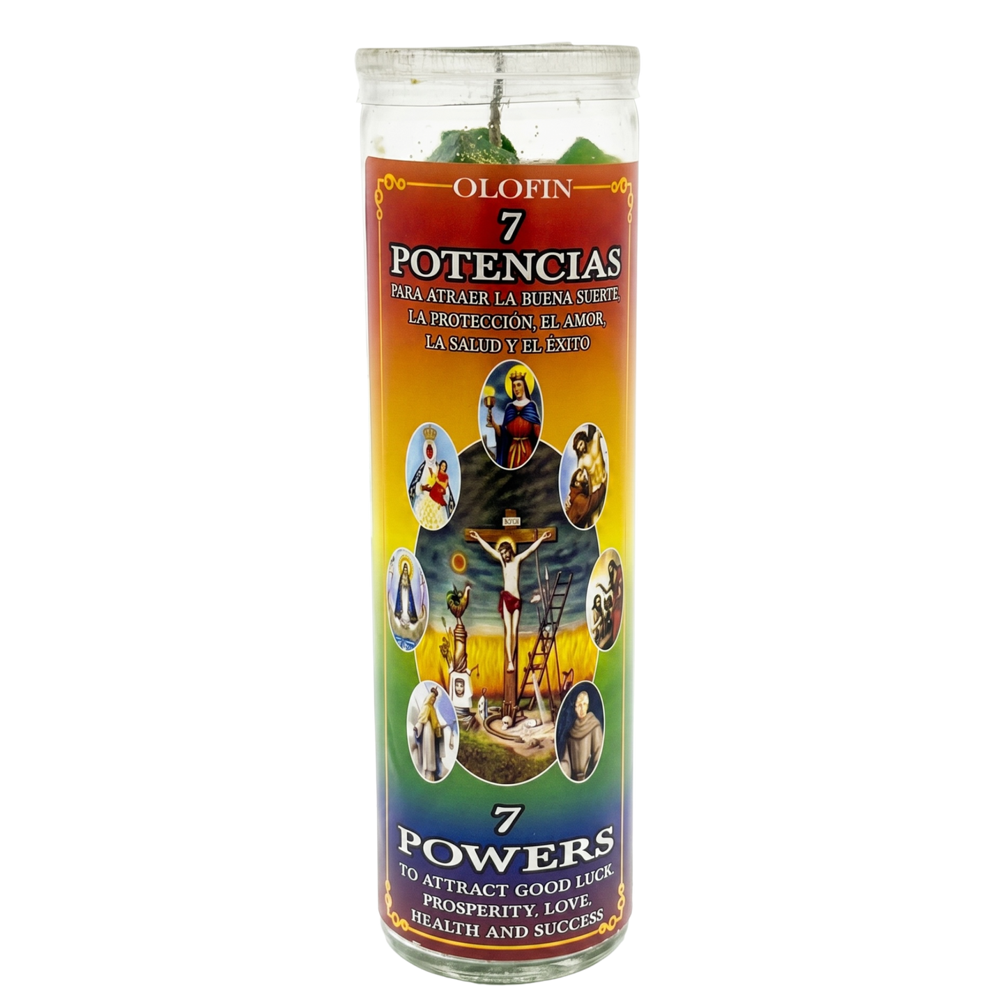 7 Potencia (7 Powers) Prepared Ritual Candle Perfumed Vela Preparada