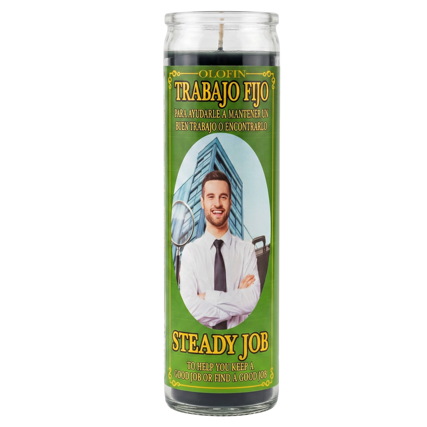Trabajo Fijo (Steady Job) Prepared Ritual Candle Perfumed Vela Preparada