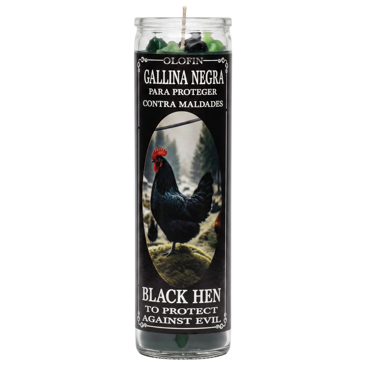 Gallina Negra (Black Hen) Prepared Ritual Candle Perfumed Vela Preparada