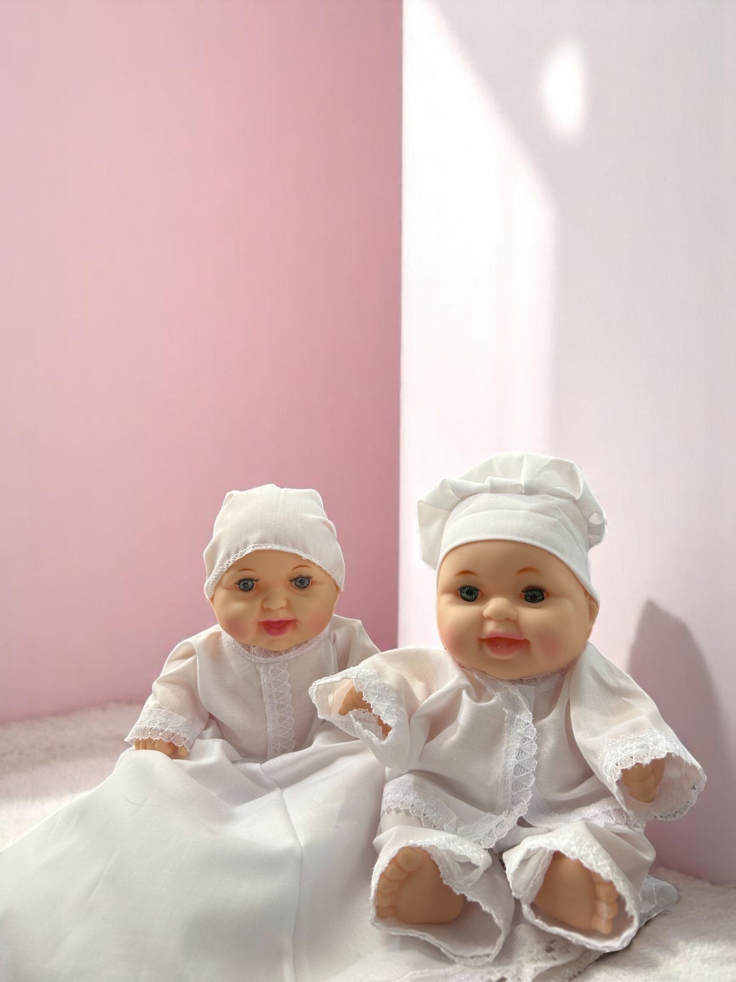 Pareja de ibeyis ibellis jimagua jimaguas Blancos Yoruba Ifa Santeria