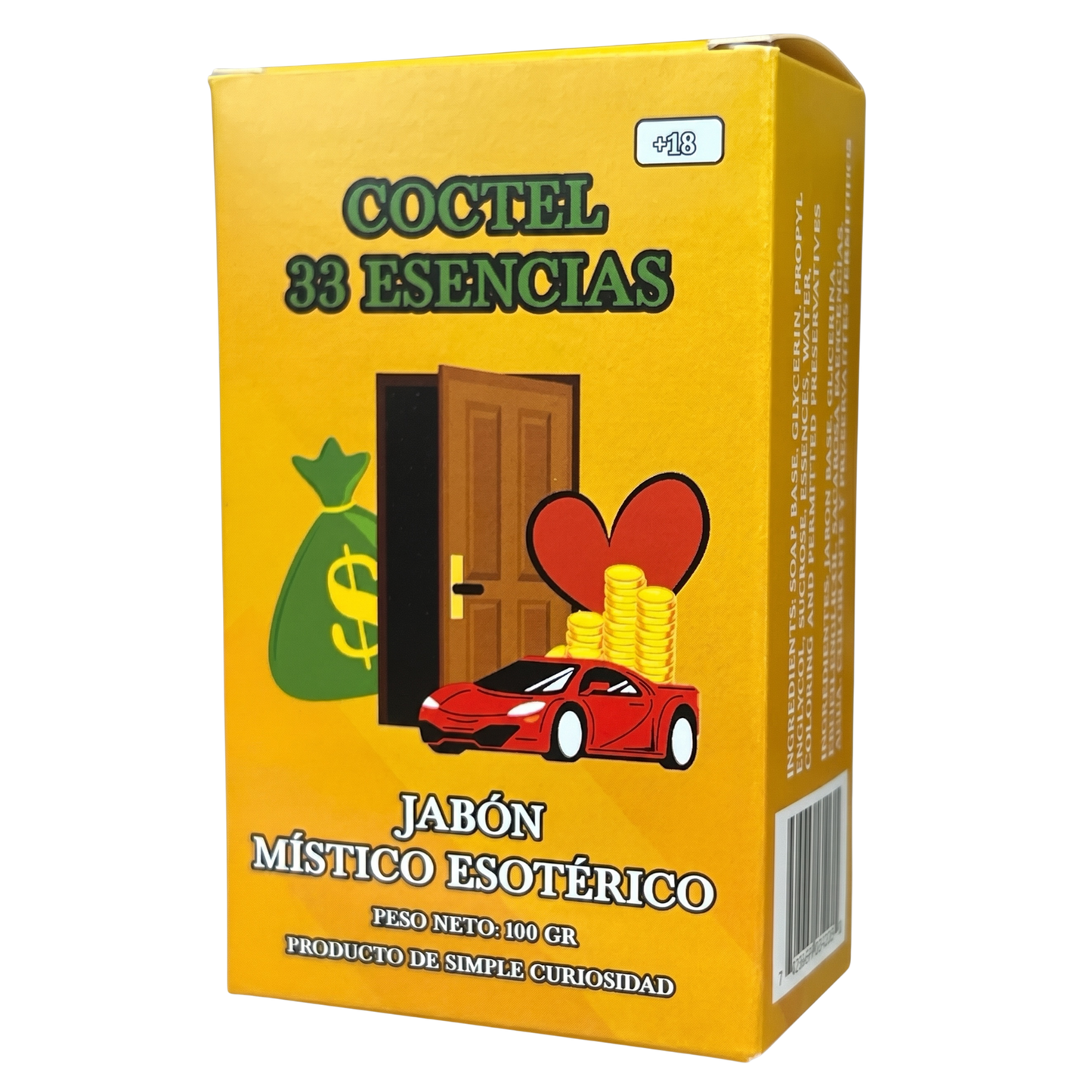 Coctel 33 Esencias Soap – Perfumed Mystical Soap Bar, 100 g (Jabón Esotérico Perfumado con Fermonas