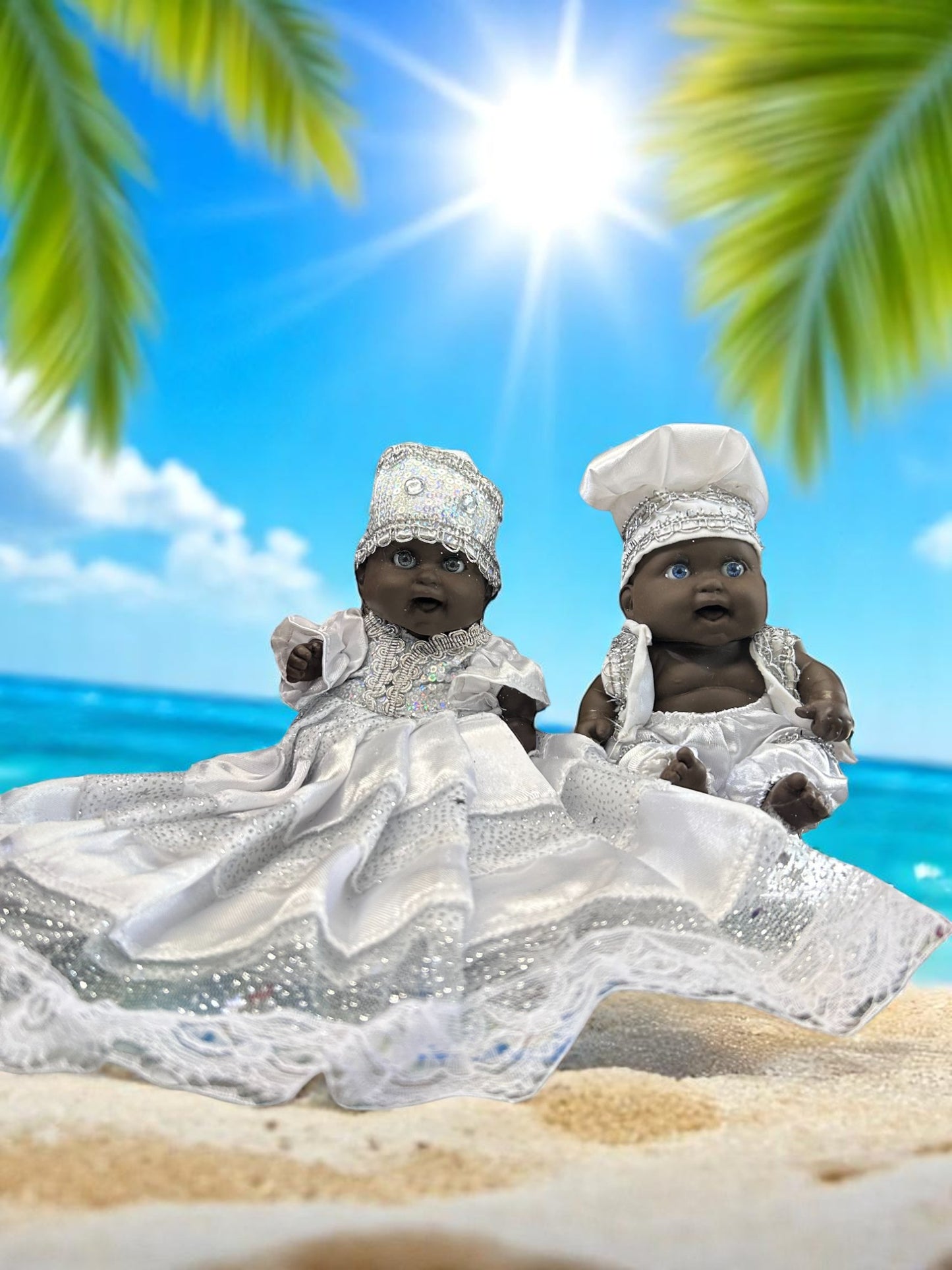 Ibeyis Jimaguas de Obatala Niña y Niño / Ibeyis Jimaguas of Obatala Girl & Boy