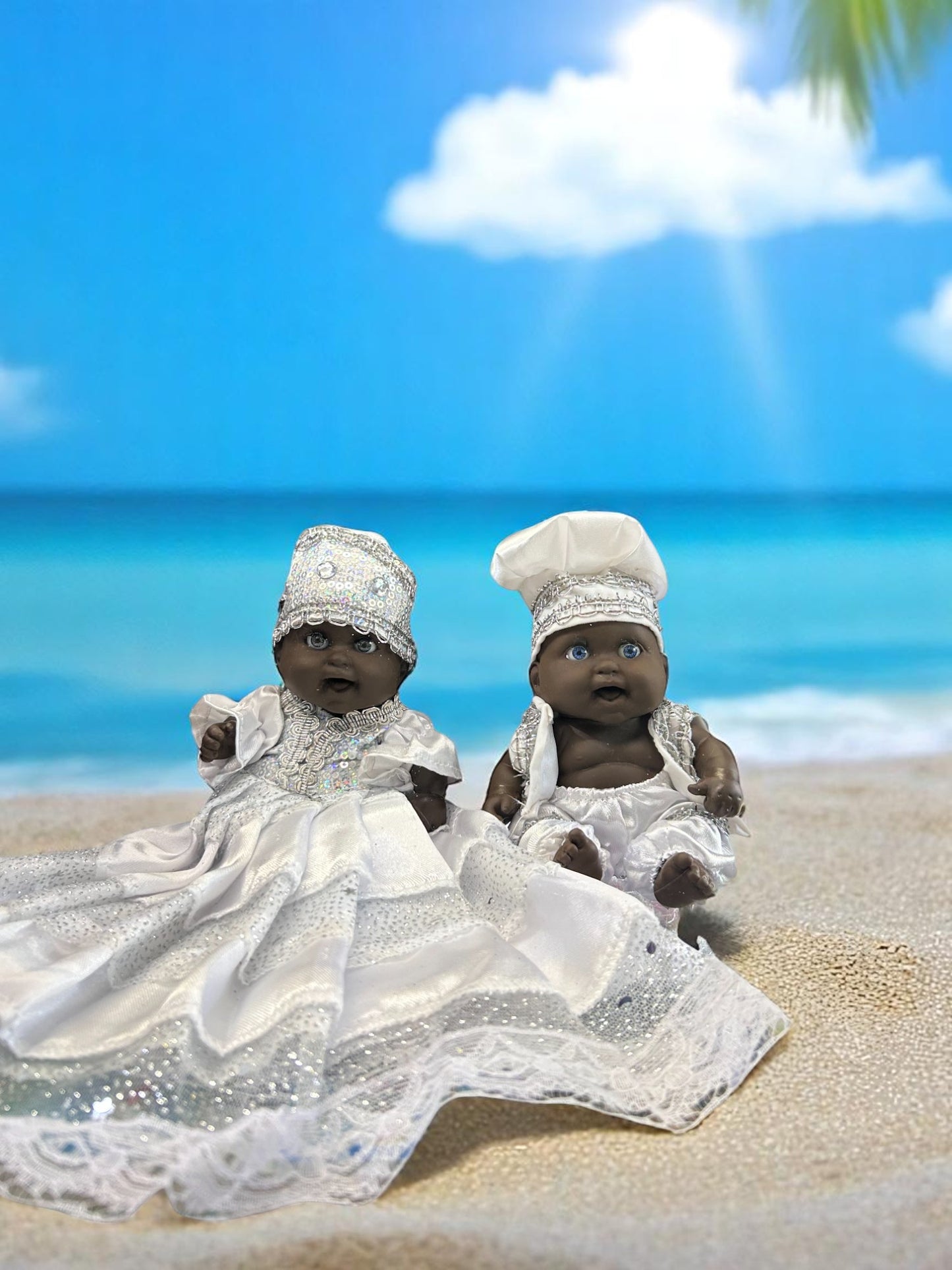 Ibeyis Jimaguas de Obatala Niña y Niño / Ibeyis Jimaguas of Obatala Girl & Boy