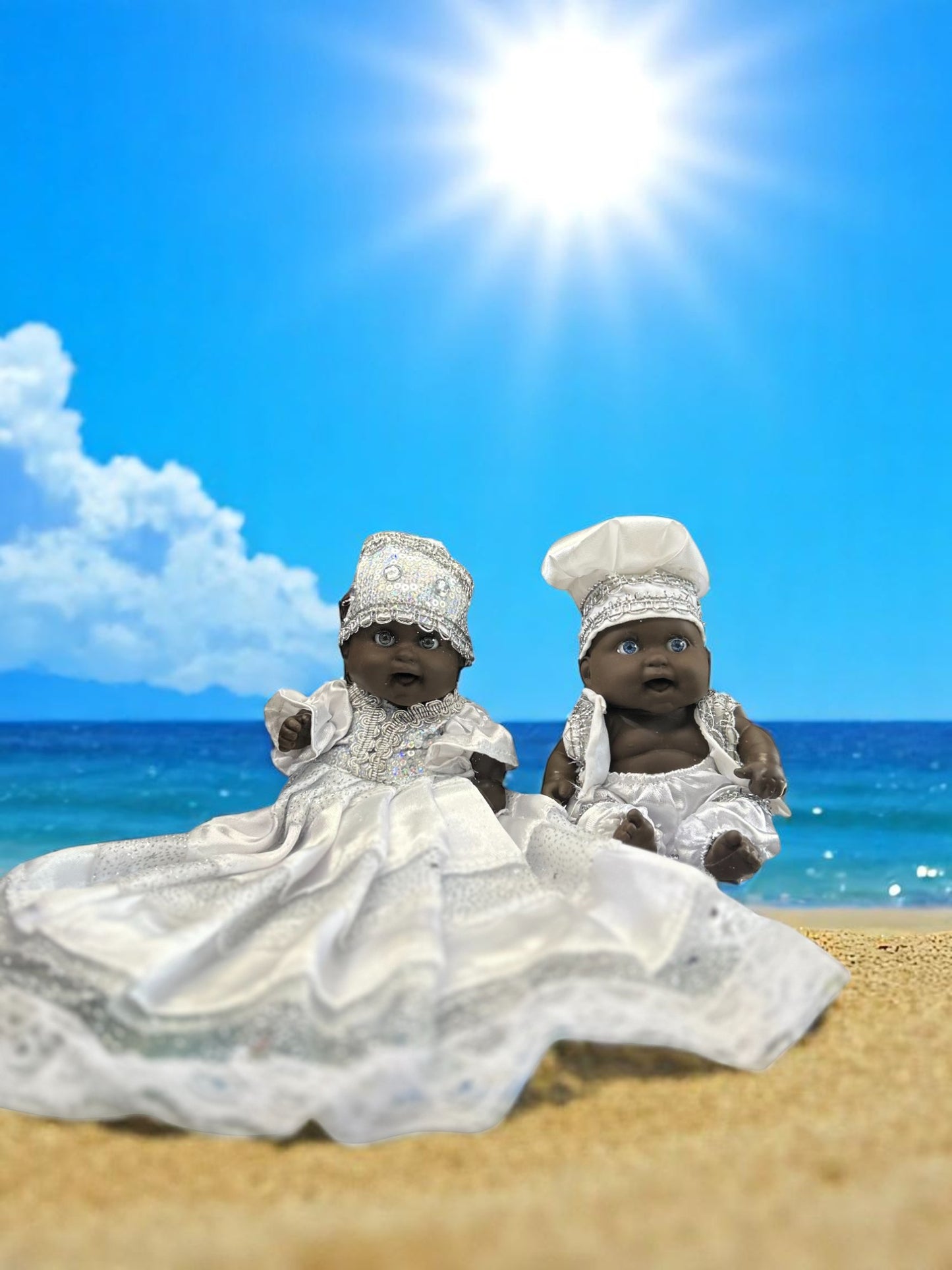 Ibeyis Jimaguas de Obatala Niña y Niño / Ibeyis Jimaguas of Obatala Girl & Boy