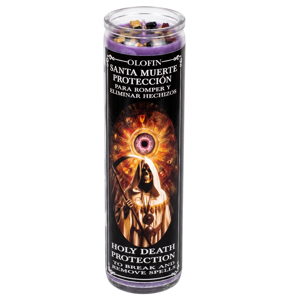 Santa Muerte Proteccion (Holy Death Protection) Prepared Ritual Candle Perfumed