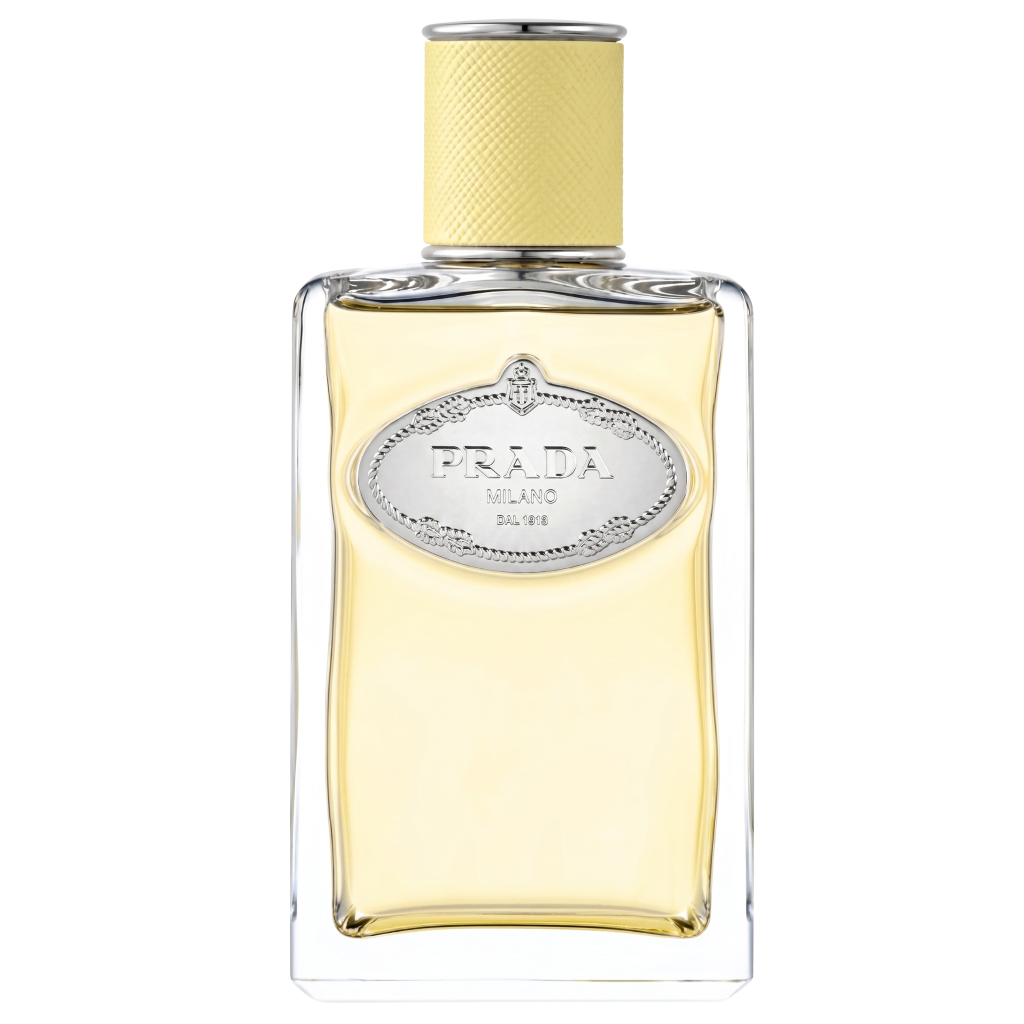 Prada perfume bottle on a white background