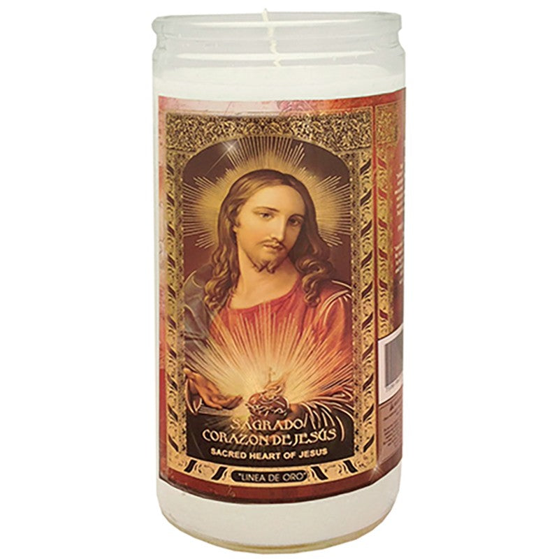 Sagrado Corazon De Jesus - Blanca - 14days Candles - 6CT