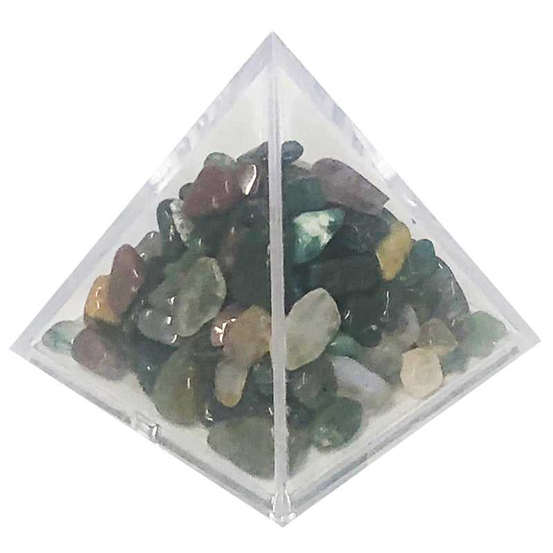 Indian Agate Gemchip In Pyramid - 4x4x4 CM Small