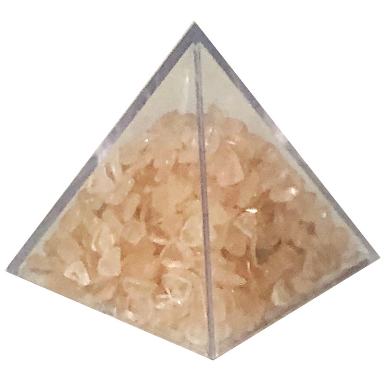 Rose Quartz Gemchip In Pyramid - 5x5x5 CM Medium