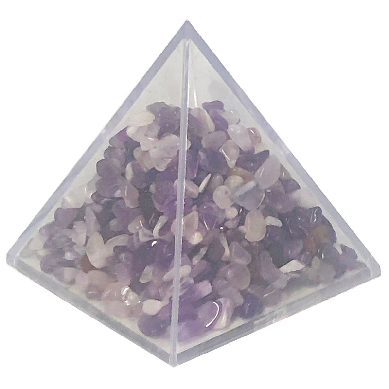 Chip de gema de amatista en pirámide - 6x6x6 CM largo