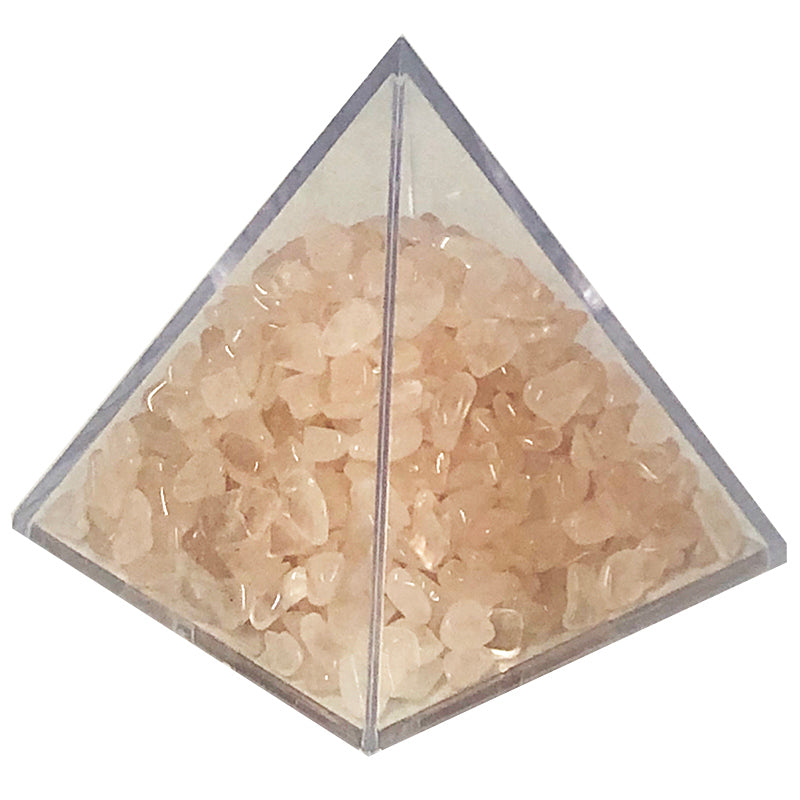 Rose Quartz Gemchip In Pyramid - 6x6x6 CM Long