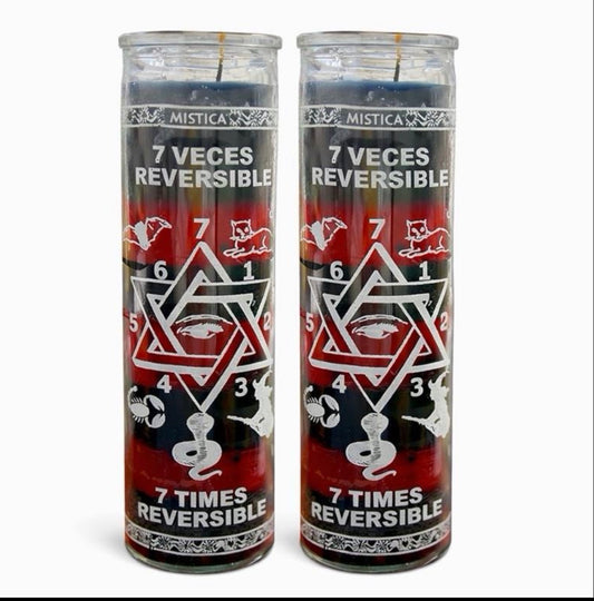 Veladora 7 Veces Reversible Pack de 2 – Limpieza Espiritual, Protección y Retorno de Energías