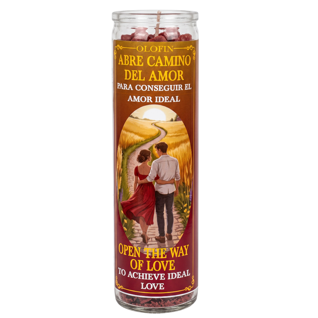Abre Camino Del Amor (Open Ways For Love) Prepared Ritual Candle Perfumed