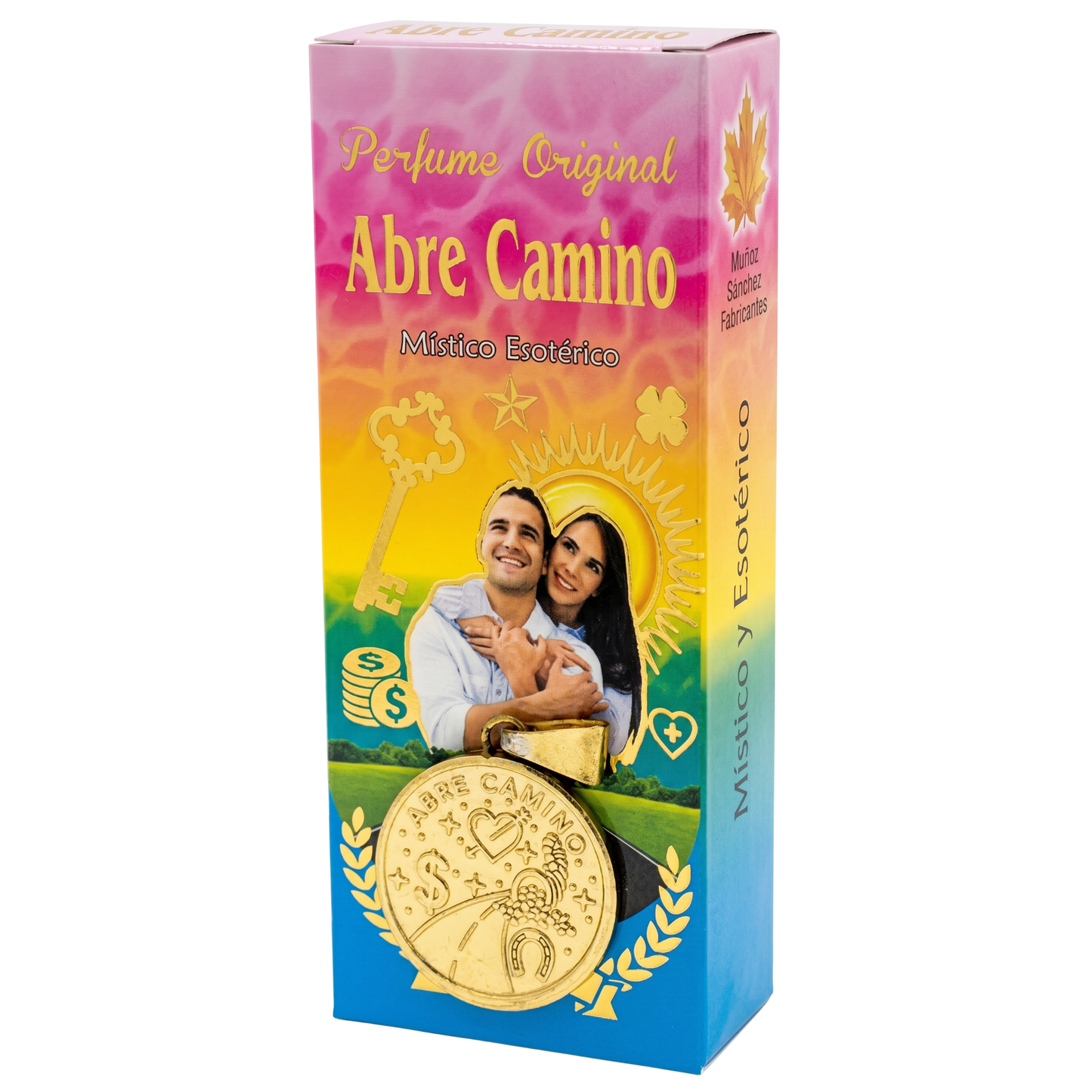 Abre Caminos Esoteric Perfume with Collectible  Protective Amulet Medallion