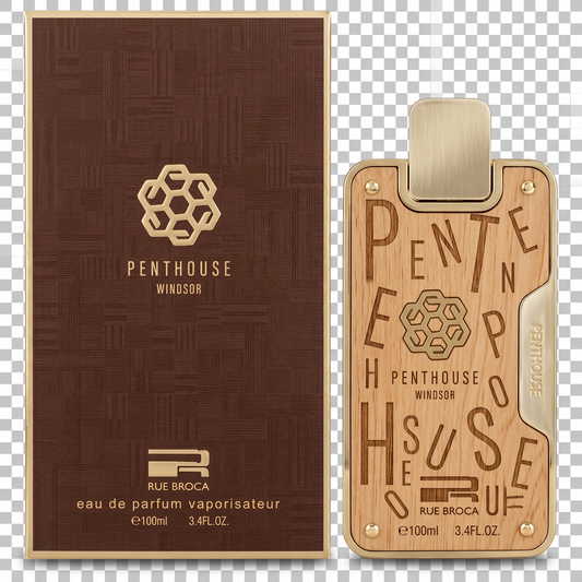 Penthouse Windsor perfume bottle and packaging on a transparent background