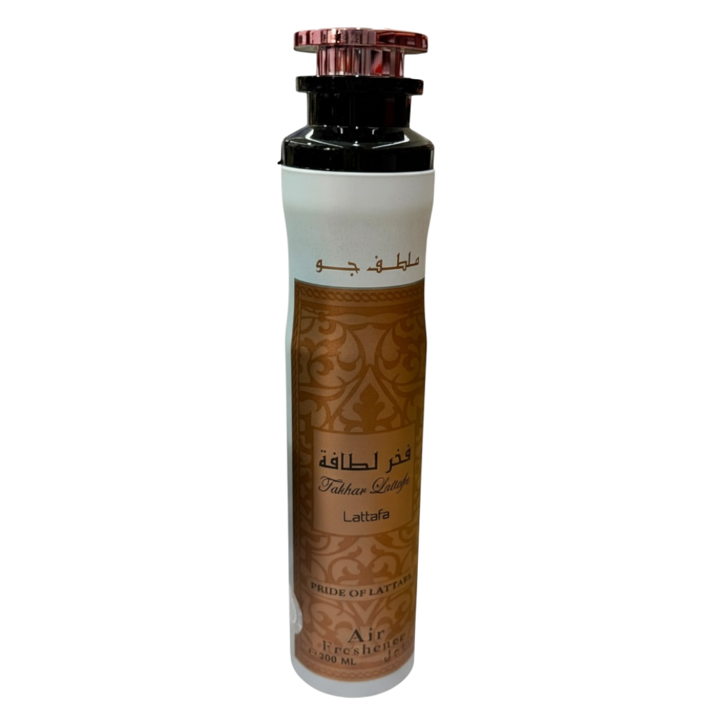 Perfume bottle with decorative label on a white background