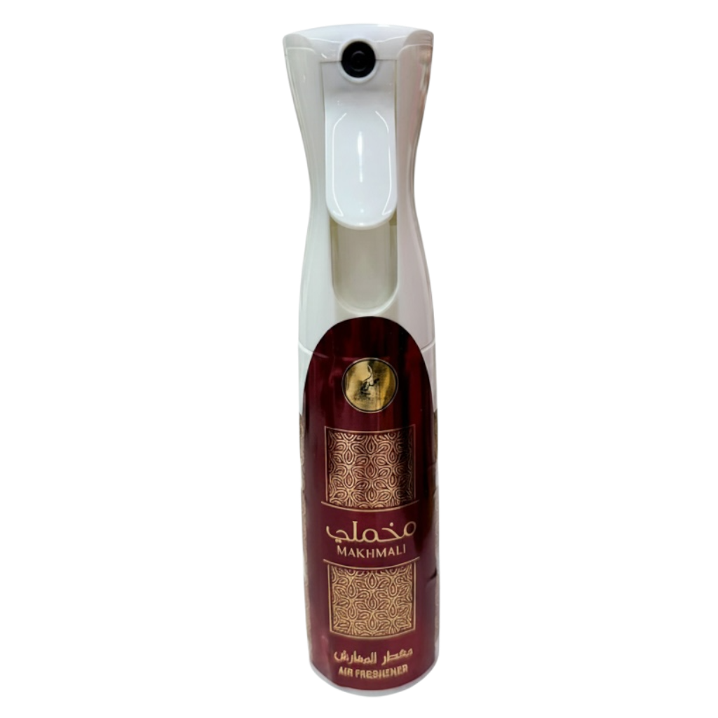 Makhmal air freshener spray bottle on a white background