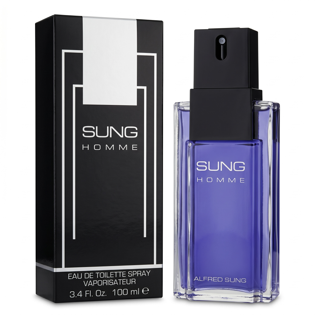 Sung Homme perfume bottle and packaging on a white background