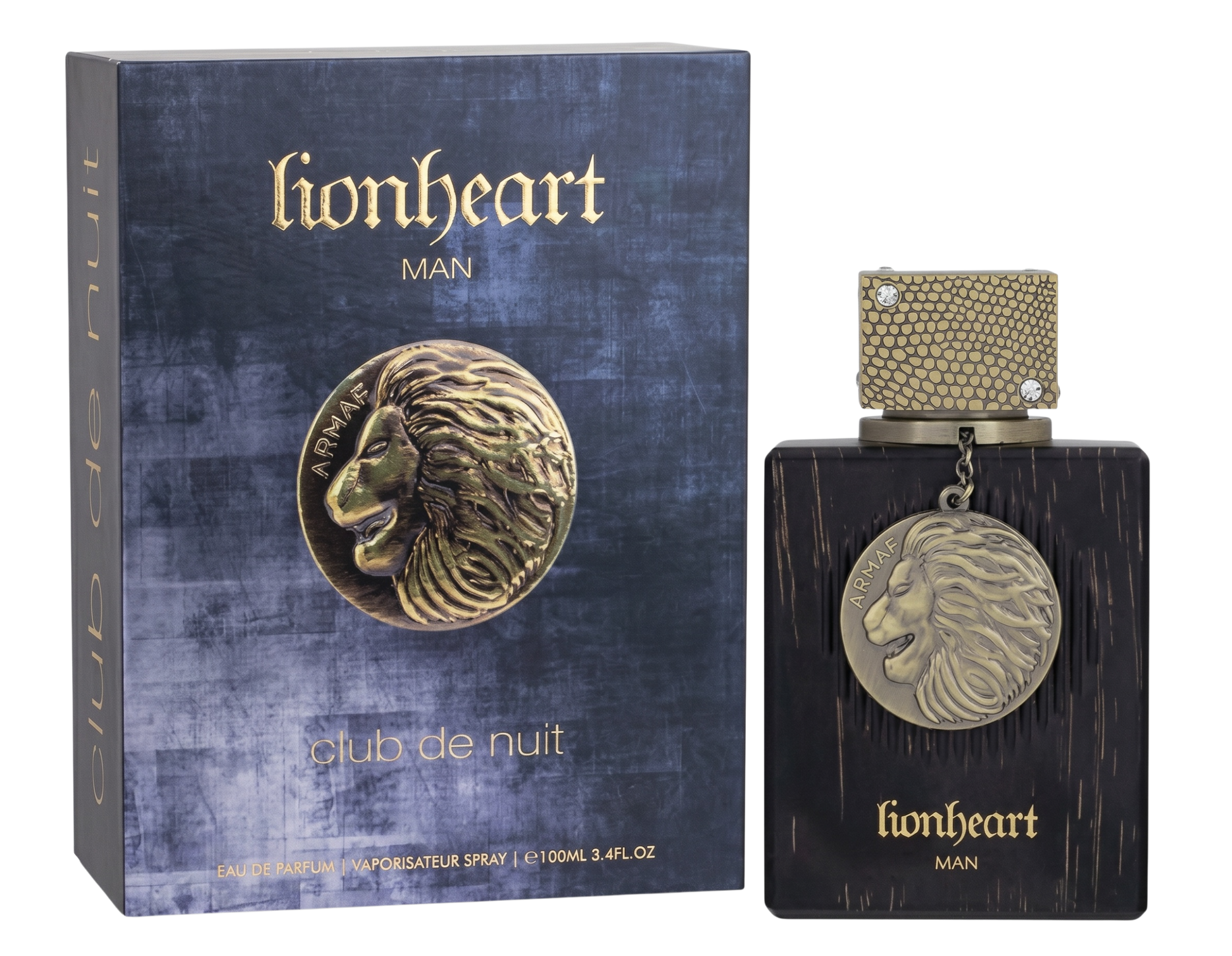 Lionheart Man perfume bottle and packaging on a white background
