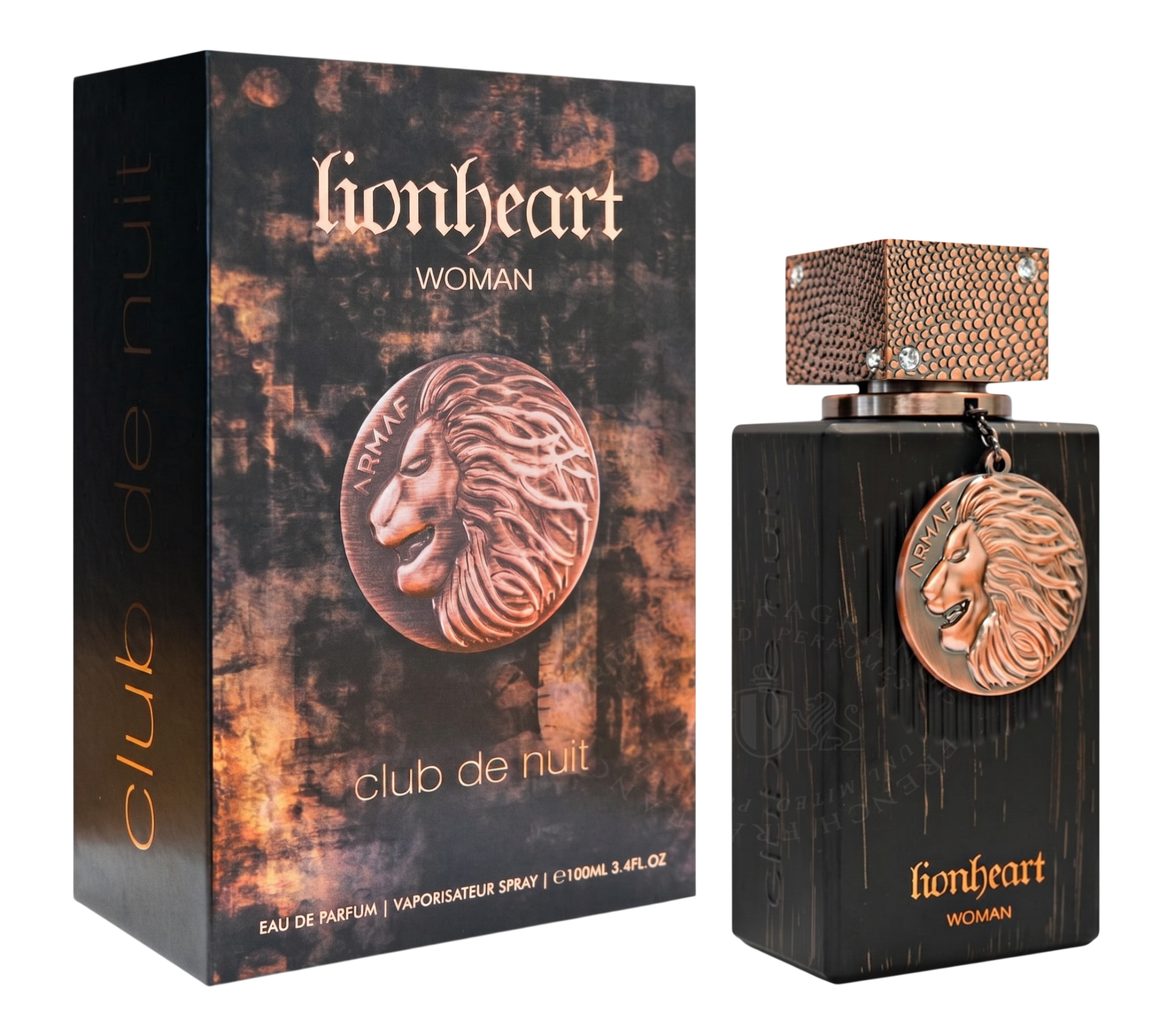 Lionheart perfume bottle and packaging on a white background
