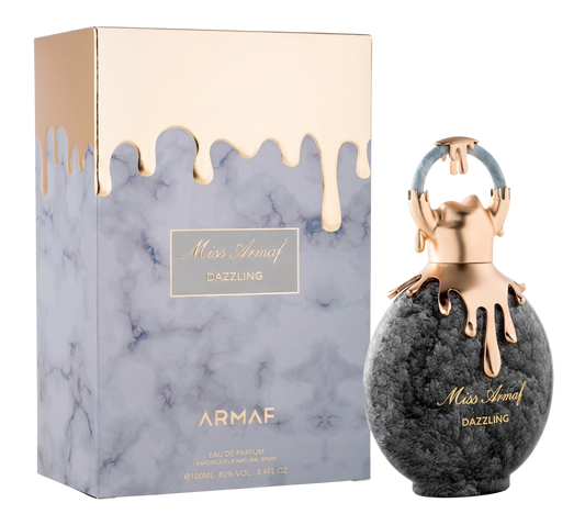 Armaf Miss Armaf Dazzling perfume bottle and packaging on a white background