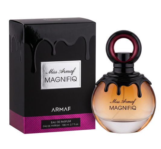Armaf Miss Armaf Magnifiq perfume bottle and packaging on a white background