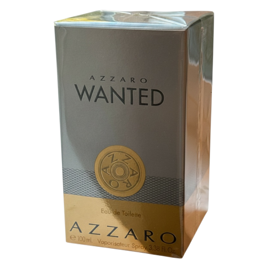 Azzaro Wanted perfume packaging on a white background