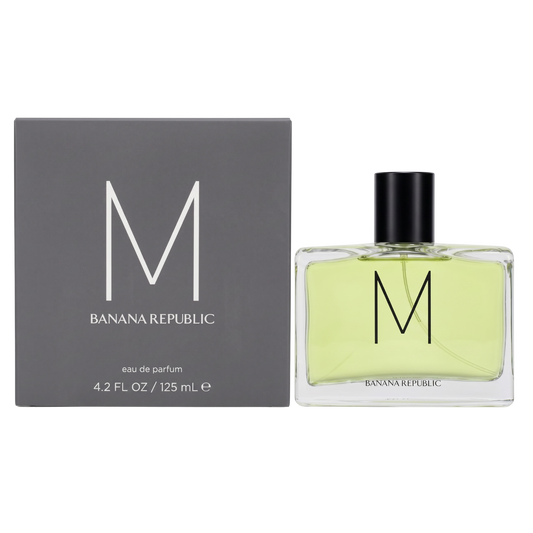 Banana Republic M eau de parfum bottle and packaging on a white background