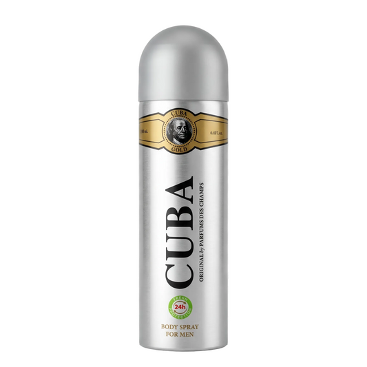 Cuba Gold body spray bottle on a transparent background