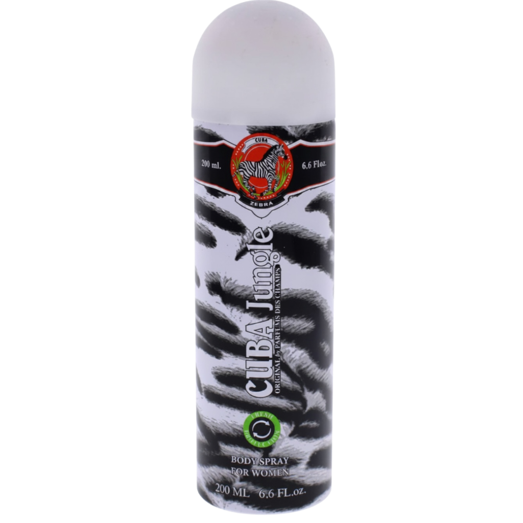 Cuba Jungle body spray for women on a white background
