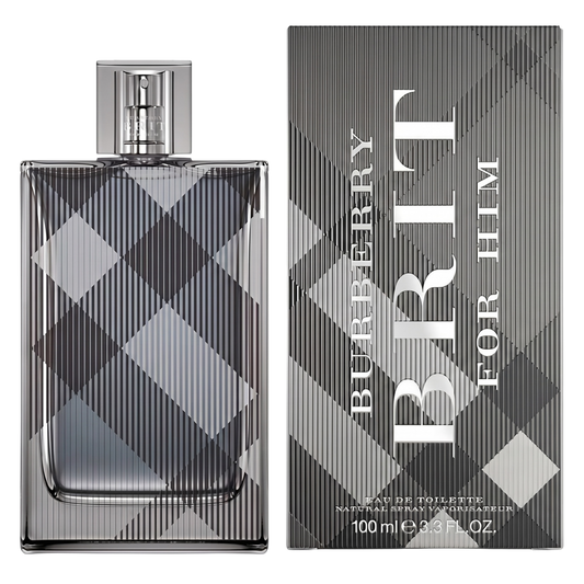 Burberry Brit for Him Eau de Toilette bottle and packaging on a white background