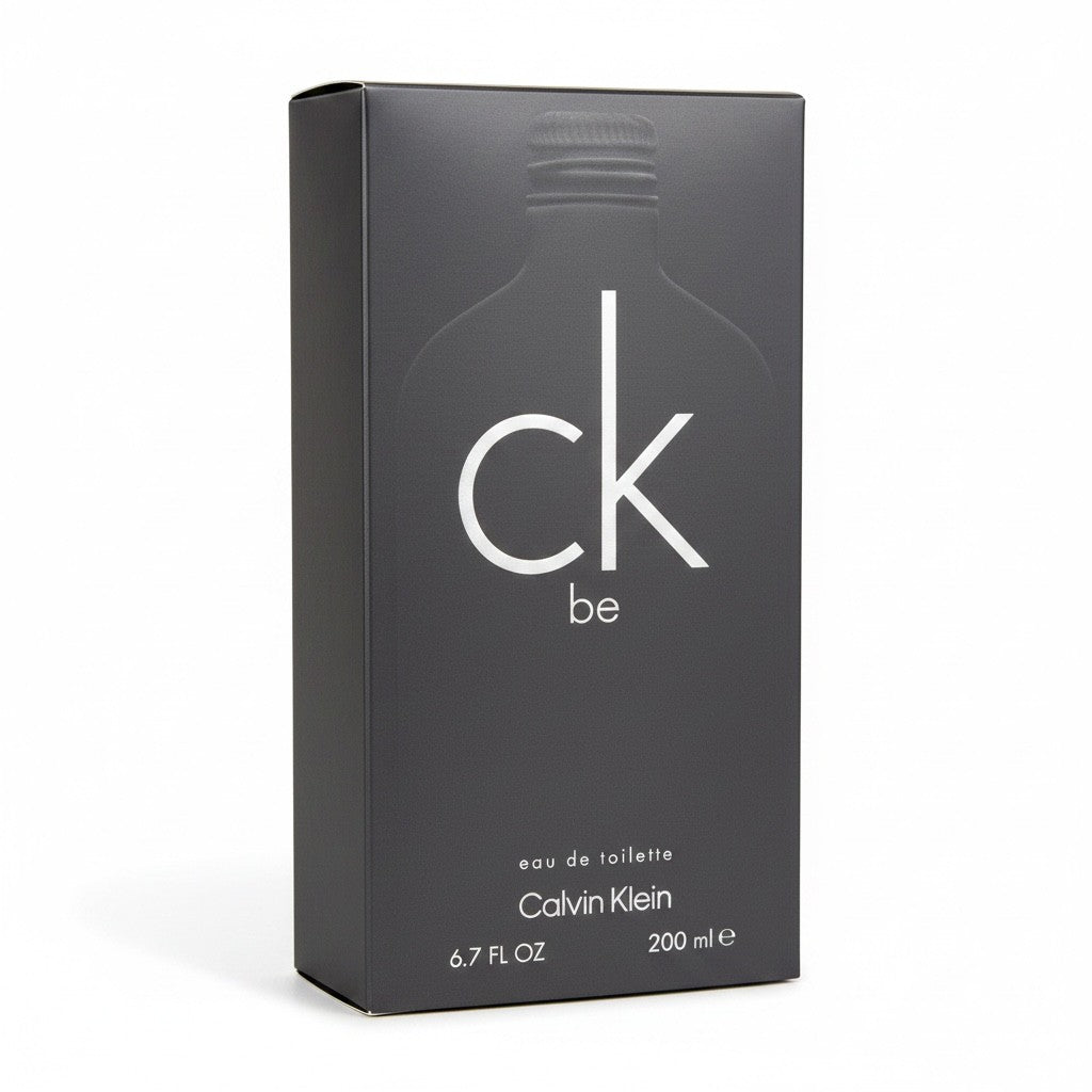 Calvin Klein CK be perfume packaging on a white background