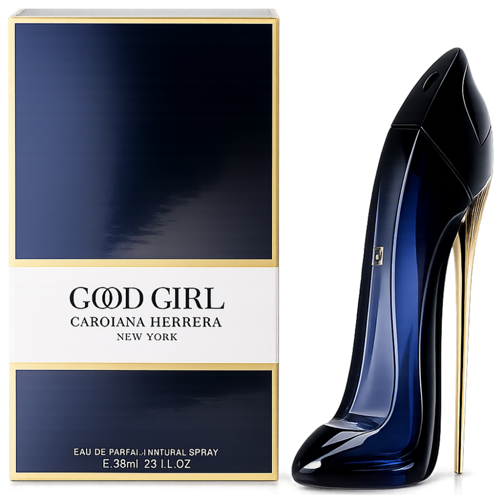 Carolina Herrera Good Girl perfume bottle and packaging on a white background