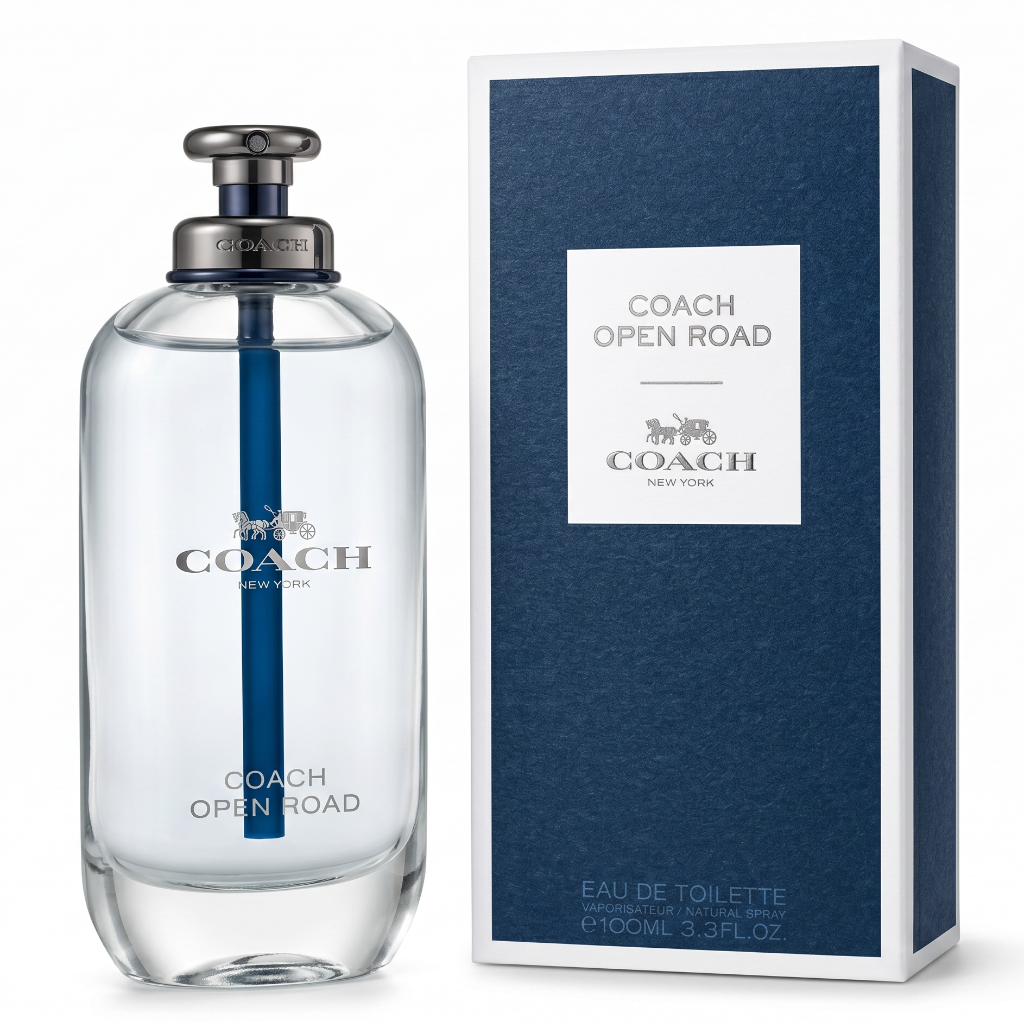 Coach Open Road eau de toilette bottle and packaging on a white background