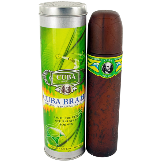 Cuba Brazil perfume bottle and packaging on a white background