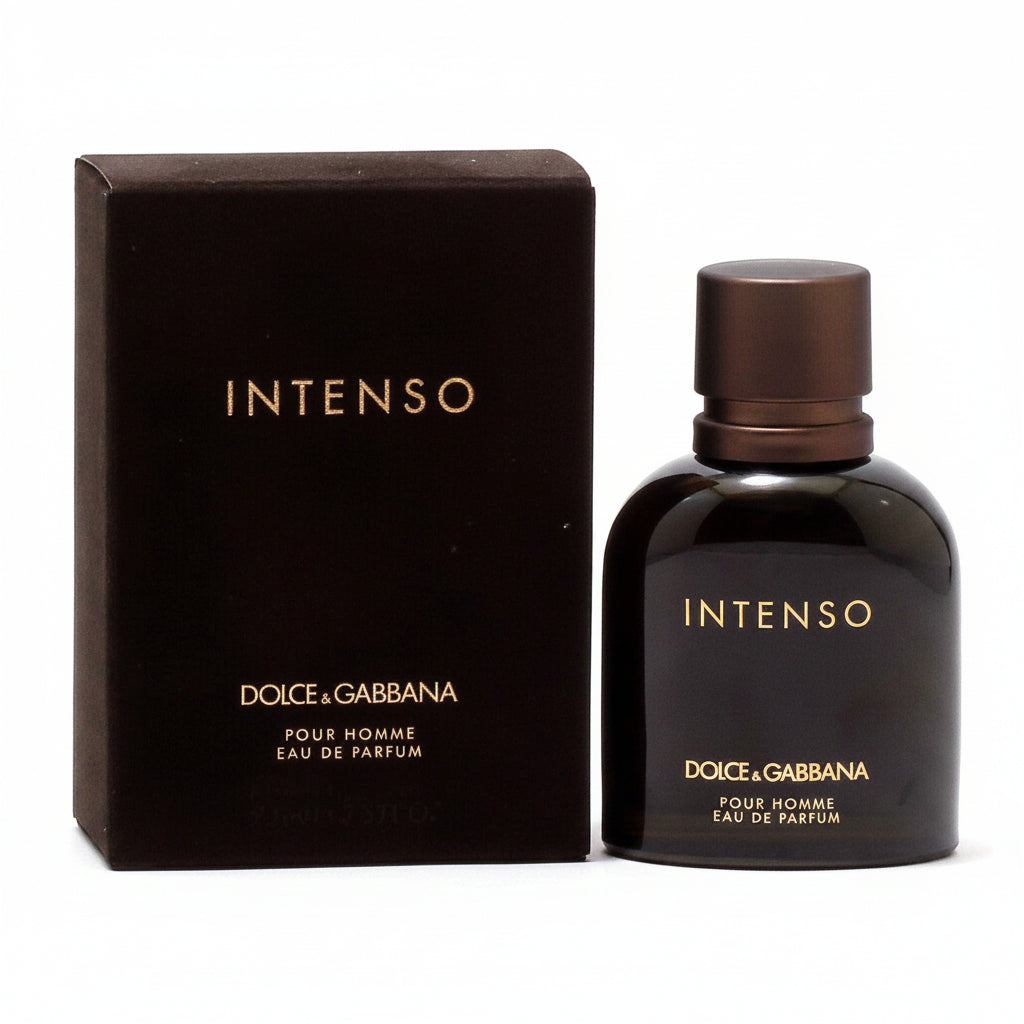 Dolce & Gabbana Intenso perfume bottle and packaging on a white background