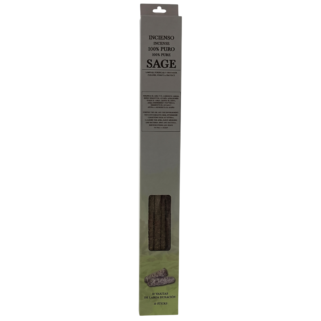 Sage Smudge Resin Incense Sticks – 100% Pure – 10 Long Burning Sticks Olofin