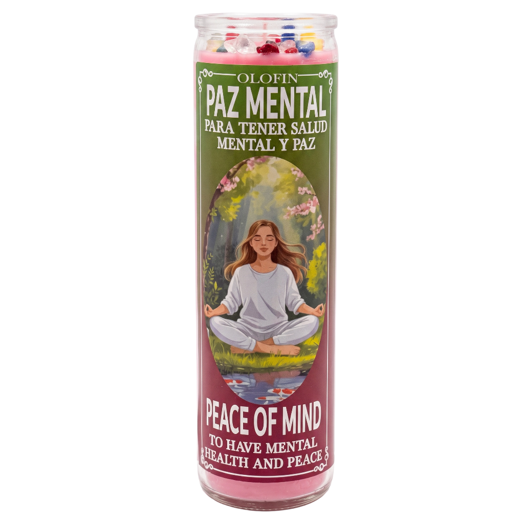 Paz Mental (Peace Of Mind) Prepared Ritual Candle Perfumed Vela Preparada