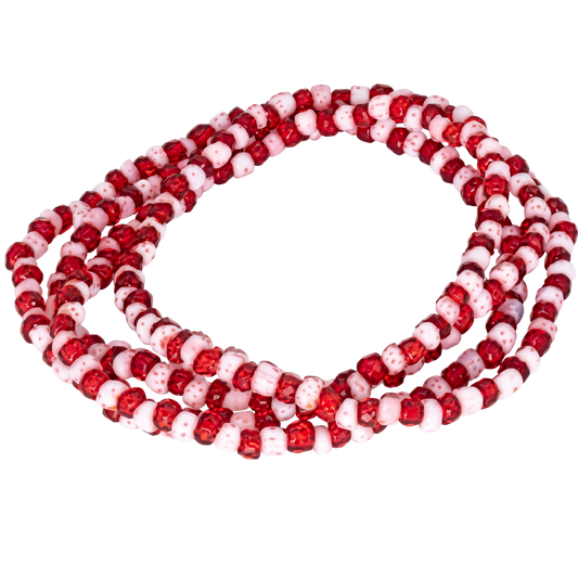 Shango Eleke Necklace – Red & White Collares de Santo | Traditional Santería & Ifá Beaded Necklace