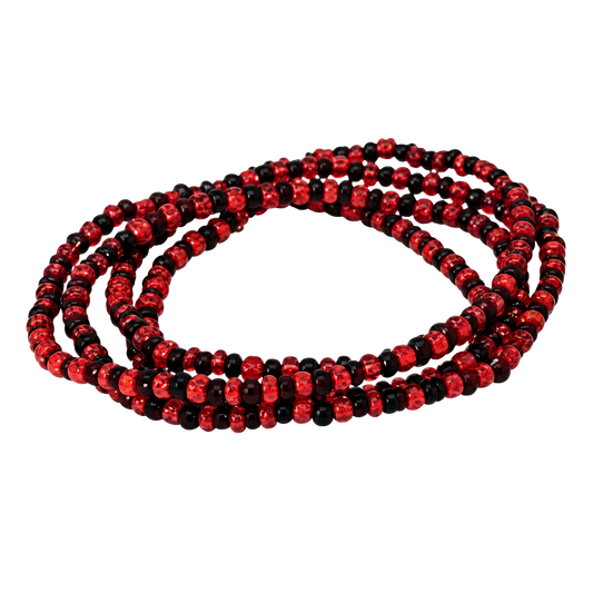 Elegua Eleke Necklace – Red & White Collares de Santo | Traditional Santería & Ifá Beaded Necklace