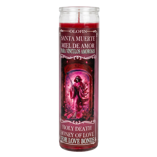 Santa Muerte Miel De Amor (Holy Death Honey Of Love) Prepared Ritual Candle Perfumed Vela Preparada